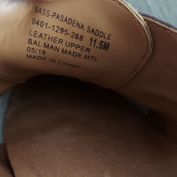 Bass Men\'s Pasadena Saddle Taupe Suede Oxfords Size 11.5 main image 7